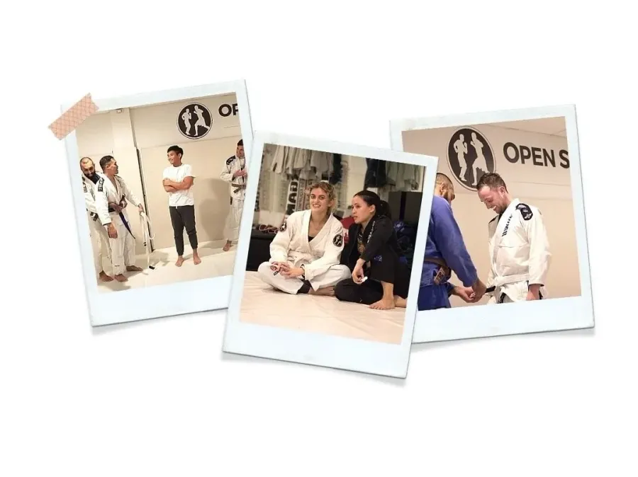 Open Sparring members training and celebrating belt promotions